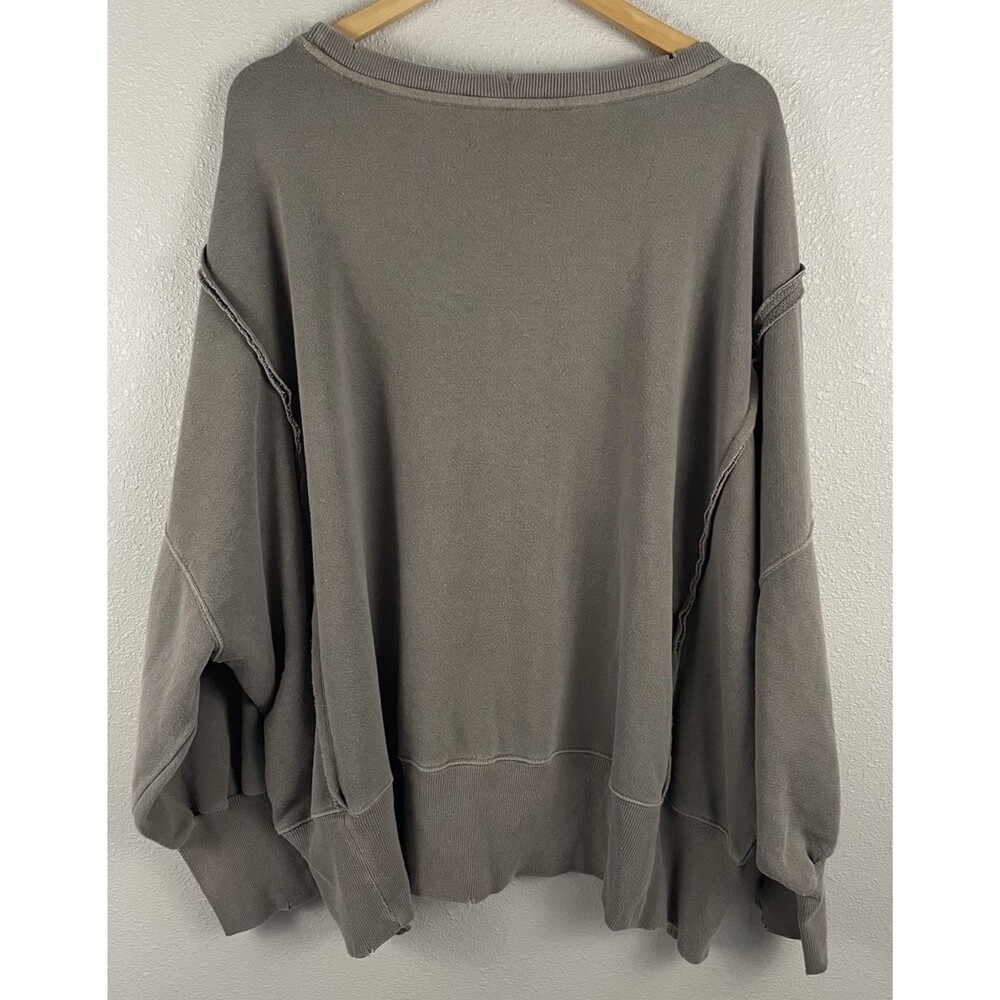 We The Free Womens L Dolphin Gray Camden Cozy Oversize Sweatshirt - Picture 7 of 7